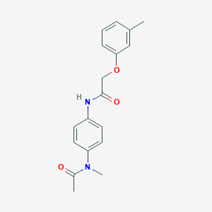 molecular formula C18H20N2O3 B325460 N-{4-[acetyl(methyl)amino]phenyl}-2-(3-methylphenoxy)acetamide 