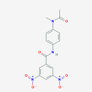 molecular formula C16H14N4O6 B325464 N-{4-[acetyl(methyl)amino]phenyl}-3,5-dinitrobenzamide 