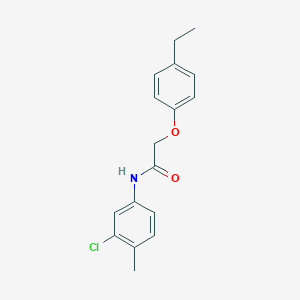 molecular formula C17H18ClNO2 B325467 N-(3-chloro-4-methylphenyl)-2-(4-ethylphenoxy)acetamide 