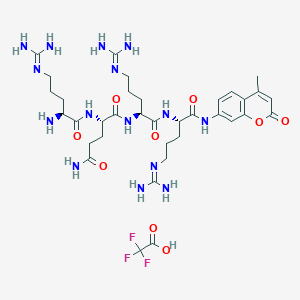 molecular formula C35H54F3N15O9 B3254710 H-Arg-Gln-Arg-Arg-AMC CAS No. 243466-39-9
