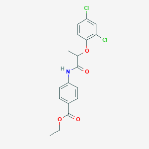 molecular formula C18H17Cl2NO4 B325472 Ethyl 4-{[2-(2,4-dichlorophenoxy)propanoyl]amino}benzoate 