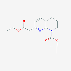 molecular formula C17H24N2O4 B3254733 tert-butyl 7-(2-ethoxy-2-oxoethyl)-3,4-dihydro-1,8-naphthyridine-1(2H)-carboxylate CAS No. 243641-38-5