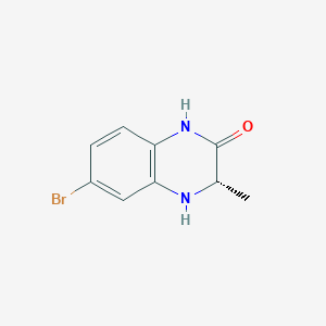 molecular formula C9H9BrN2O B3254824 2(1H)-Quinoxalinone, 6-bromo-3,4-dihydro-3-methyl-, (3S)- CAS No. 24463-26-1