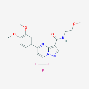 molecular formula C19H19F3N4O4 B325498 5-(3,4-dimethoxyphenyl)-N-(2-methoxyethyl)-7-(trifluoromethyl)pyrazolo[1,5-a]pyrimidine-3-carboxamide 