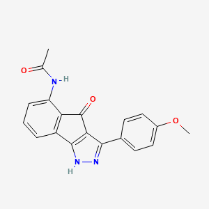 molecular formula C19H15N3O3 B3254989 N-[3-(4-methoxyphenyl)-4-oxo-1H-indeno[1,2-c]pyrazol-5-yl]acetamide CAS No. 247148-40-9