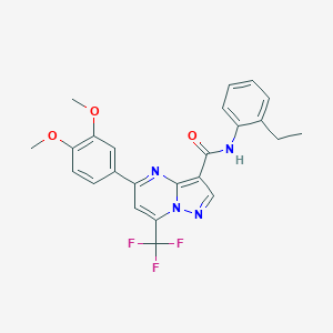 molecular formula C24H21F3N4O3 B325499 5-(3,4-dimethoxyphenyl)-N-(2-ethylphenyl)-7-(trifluoromethyl)pyrazolo[1,5-a]pyrimidine-3-carboxamide 