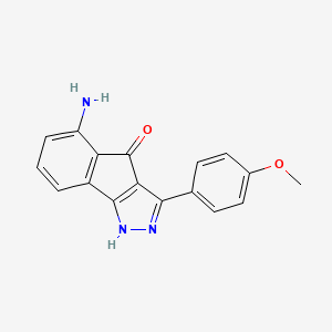 molecular formula C17H13N3O2 B3254994 5-amino-3-(4-methoxyphenyl)-Indeno[1,2-c]pyrazol-4(2H)-one CAS No. 247149-96-8