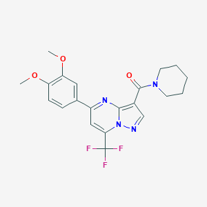 5-(3,4-Dimethoxyphenyl)-3-(1-piperidinylcarbonyl)-7-(trifluoromethyl)pyrazolo[1,5-a]pyrimidine