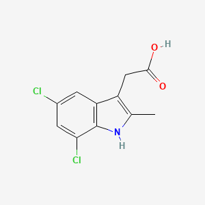 molecular formula C11H9Cl2NO2 B3255225 2-(5,7-Dichloro-2-methyl-1H-indol-3-yl)acetic acid CAS No. 25177-67-7