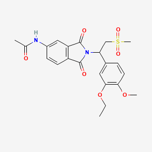 molecular formula C22H24N2O7S B3255316 2-[1-(3-Ethoxy-4-methoxyphenyl)-2-methylsulfonylethyl]-5-acetamidoisoindoline-1,3-dione CAS No. 253168-87-5