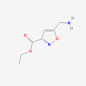 molecular formula C7H10N2O3 B3255320 Ethyl 5-(aminomethyl)isoxazole-3-carboxylate CAS No. 253196-38-2
