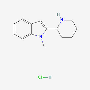 molecular formula C14H19ClN2 B3255457 1-Methyl-2-piperidin-2-ylindole;hydrochloride CAS No. 2549044-93-9