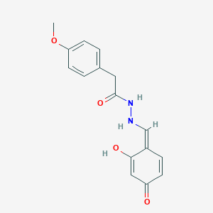 molecular formula C16H16N2O4 B325550 N'-[(Z)-(2-hydroxy-4-oxocyclohexa-2,5-dien-1-ylidene)methyl]-2-(4-methoxyphenyl)acetohydrazide 
