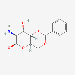 molecular formula C14H19NO5 B3255533 (4Ar,6R,7S,8S,8aS)-7-amino-6-methoxy-2-phenyl-4,4a,6,7,8,8a-hexahydropyrano[3,2-d][1,3]dioxin-8-ol CAS No. 25605-61-2