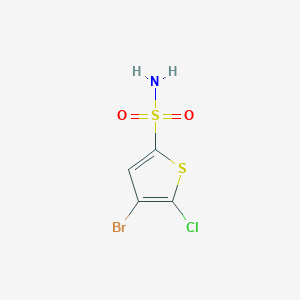 molecular formula C4H3BrClNO2S2 B3255543 4-Bromo-5-chlorothiophene-2-sulfonamide CAS No. 256353-33-0