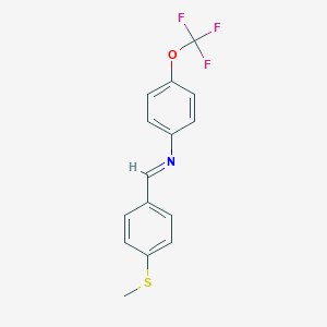 Benzenamine, 4-trifluoromethoxy-N-(4-methylthiobenzylidene)-