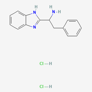 molecular formula C15H17Cl2N3 B3255664 1-(1H-benzo[d]imidazol-2-yl)-2-phenylethanamine dihydrochloride CAS No. 25810-64-4