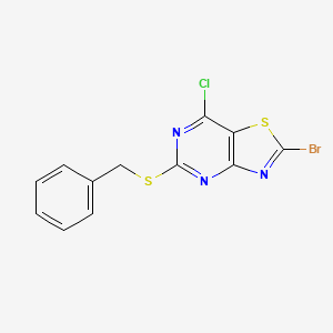 molecular formula C12H7BrClN3S2 B3255734 5-(Benzylthio)-2-bromo-7-chlorothiazolo[4,5-d]pyrimidine CAS No. 259102-55-1