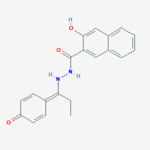 molecular formula C20H18N2O3 B325574 3-hydroxy-N'-[1-(4-oxocyclohexa-2,5-dien-1-ylidene)propyl]naphthalene-2-carbohydrazide 