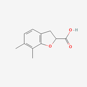 molecular formula C11H12O3 B3255816 6,7-Dimethyl-2,3-dihydrobenzofuran-2-carboxylic acid CAS No. 26018-57-5
