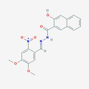 molecular formula C20H17N3O6 B325582 3-hydroxy-N'-{2-nitro-4,5-dimethoxybenzylidene}-2-naphthohydrazide 