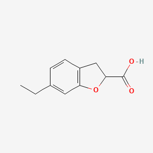 molecular formula C11H12O3 B3255820 6-Ethyl-2,3-dihydrobenzofuran-2-carboxylic acid CAS No. 26018-64-4