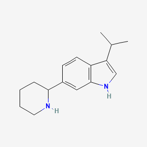 molecular formula C16H22N2 B3255828 6-(piperidin-2-yl)-3-(propan-2-yl)-1H-indole hydrochloride CAS No. 2602564-52-1