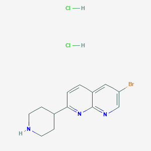 molecular formula C13H16BrCl2N3 B3255830 6-Bromo-2-(piperidin-4-yl)-1,8-naphthyridine dihydrochloride CAS No. 2602564-59-8