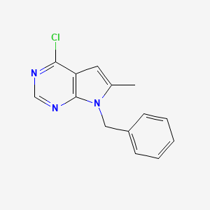 molecular formula C14H12ClN3 B3255835 7-Benzyl-4-chloro-6-methyl-7H-pyrrolo[2,3-d]pyrimidine CAS No. 26035-89-2