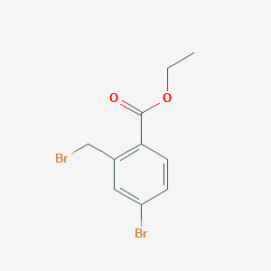 molecular formula C10H10Br2O2 B3255866 Benzoic acid, 4-bromo-2-(bromomethyl)-, ethyl ester CAS No. 260561-85-1