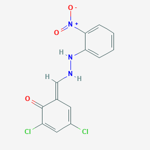 molecular formula C13H9Cl2N3O3 B325587 (6E)-2,4-dichloro-6-[[2-(2-nitrophenyl)hydrazinyl]methylidene]cyclohexa-2,4-dien-1-one 