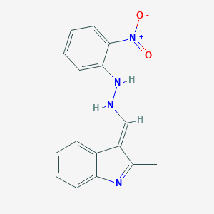 molecular formula C16H14N4O2 B325589 1-[(E)-(2-methylindol-3-ylidene)methyl]-2-(2-nitrophenyl)hydrazine 