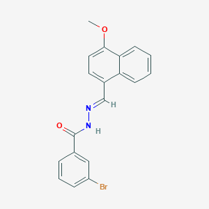 molecular formula C19H15BrN2O2 B325593 3-bromo-N'-[(4-methoxy-1-naphthyl)methylene]benzohydrazide 