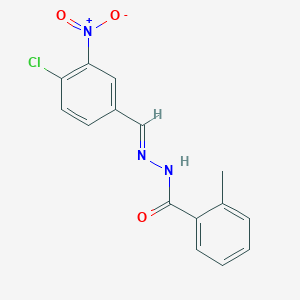 molecular formula C15H12ClN3O3 B325594 N'-(4-chloro-3-nitrobenzylidene)-2-methylbenzohydrazide 