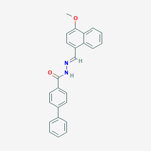 molecular formula C25H20N2O2 B325599 N'-[(4-methoxy-1-naphthyl)methylene]-4-biphenylcarbohydrazide 