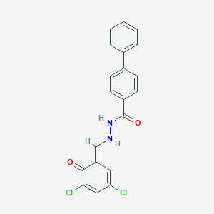 N'-[(E)-(3,5-dichloro-6-oxocyclohexa-2,4-dien-1-ylidene)methyl]-4-phenylbenzohydrazide