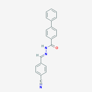 molecular formula C21H15N3O B325601 N'-(4-cyanobenzylidene)-4-biphenylcarbohydrazide 