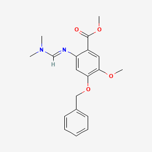 molecular formula C19H22N2O4 B3256043 (E)-methyl 4-(benzyloxy)-2-((dimethylamino)methyleneamino)-5-methoxybenzoate CAS No. 263149-09-3