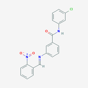 N-(3-chlorophenyl)-3-({2-nitrobenzylidene}amino)benzamide
