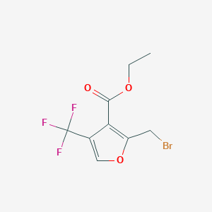 B3256125 Ethyl 2-(bromomethyl)-4-(trifluoromethyl)furan-3-carboxylate CAS No. 26431-56-1