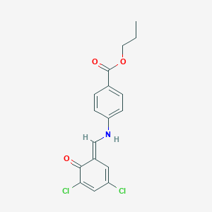 propyl 4-[[(E)-(3,5-dichloro-6-oxocyclohexa-2,4-dien-1-ylidene)methyl]amino]benzoate