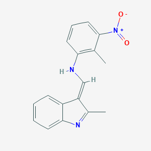 molecular formula C17H15N3O2 B325623 2-methyl-N-[(E)-(2-methylindol-3-ylidene)methyl]-3-nitroaniline 