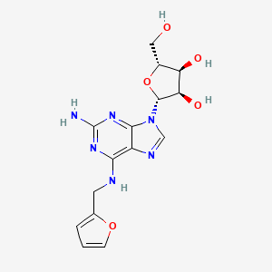 molecular formula C15H18N6O5 B3256301 (2R,3R,4S,5R)-2-(2-amino-6-((furan-2-ylmethyl)amino)-9H-purin-9-yl)-5-(hydroxymethyl)tetrahydrofuran-3,4-diol CAS No. 26783-39-1