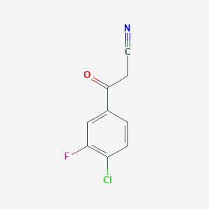 molecular formula C9H5ClFNO B3256307 Benzenepropanenitrile, 4-chloro-3-fluoro-beta-oxo- CAS No. 267880-80-8