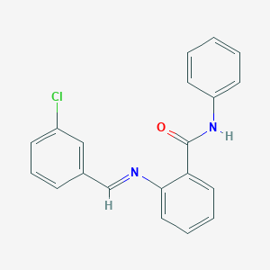 molecular formula C20H15ClN2O B325631 2-[(3-chlorobenzylidene)amino]-N-phenylbenzamide 