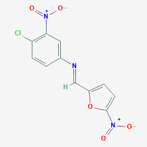 molecular formula C11H6ClN3O5 B325636 4-chloro-3-nitro-N-[(5-nitro-2-furyl)methylene]aniline 