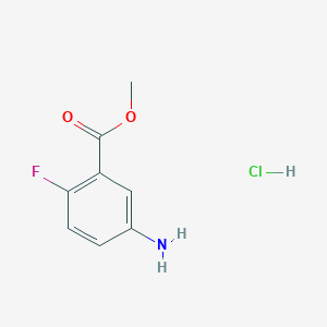 molecular formula C8H9ClFNO2 B3256387 5-Amino-2-fluorobenzoic acid methyl ester hydrochloride CAS No. 269071-91-2
