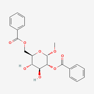 molecular formula C21H22O8 B3256393 [(2R,3S,4S,5R,6S)-5-benzoyloxy-3,4-dihydroxy-6-methoxyoxan-2-yl]methyl benzoate CAS No. 26927-44-6
