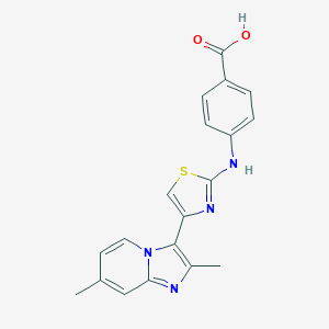 molecular formula C19H16N4O2S B032564 4-[[4-(2,7-Dimethylimidazo[1,2-a]pyridin-3-yl)-2-thiazolyl]amino]benzoic Acid 