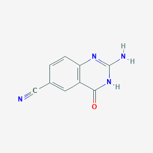 molecular formula C9H6N4O B3256454 2-Amino-4-oxo-3,4-dihydroquinazoline-6-carbonitrile CAS No. 27023-78-5